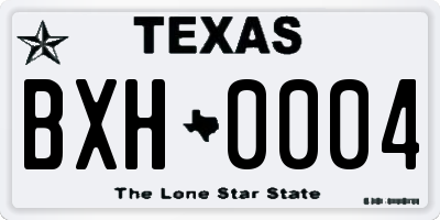 TX license plate BXH0004