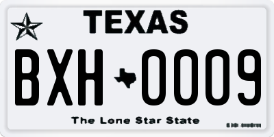 TX license plate BXH0009