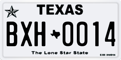TX license plate BXH0014