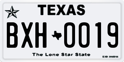 TX license plate BXH0019