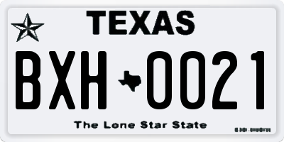 TX license plate BXH0021