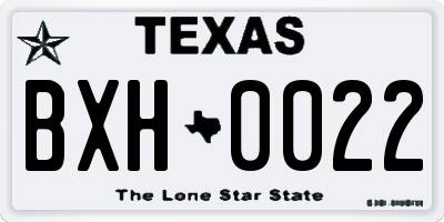 TX license plate BXH0022