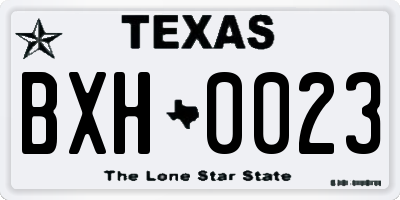 TX license plate BXH0023