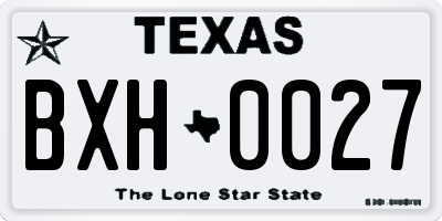 TX license plate BXH0027