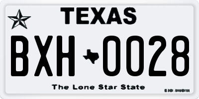 TX license plate BXH0028