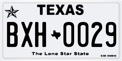 TX license plate BXH0029