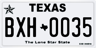 TX license plate BXH0035