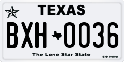 TX license plate BXH0036