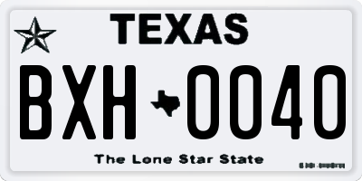 TX license plate BXH0040