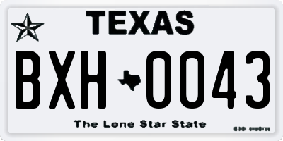 TX license plate BXH0043
