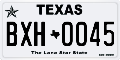 TX license plate BXH0045