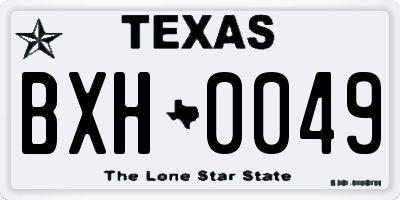 TX license plate BXH0049