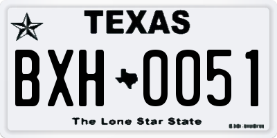 TX license plate BXH0051