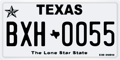 TX license plate BXH0055