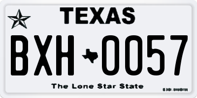 TX license plate BXH0057