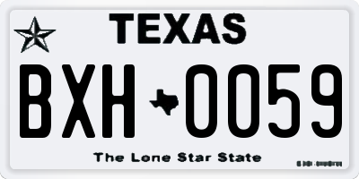 TX license plate BXH0059