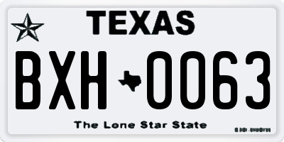 TX license plate BXH0063