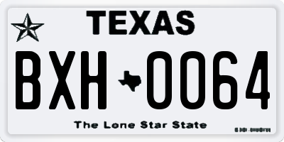 TX license plate BXH0064