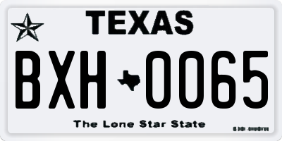TX license plate BXH0065