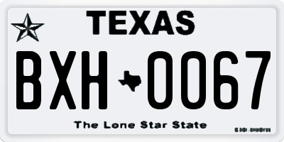 TX license plate BXH0067