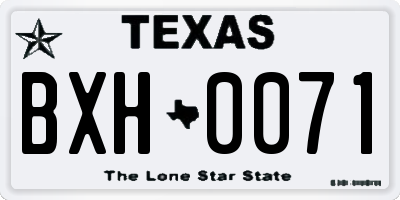 TX license plate BXH0071
