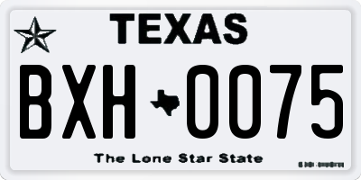 TX license plate BXH0075