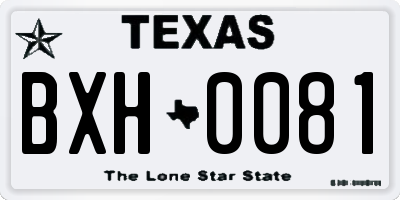 TX license plate BXH0081