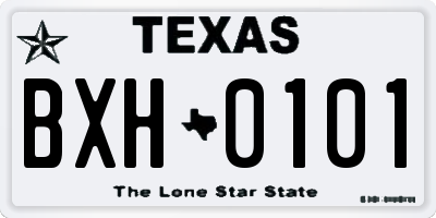 TX license plate BXH0101