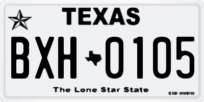 TX license plate BXH0105