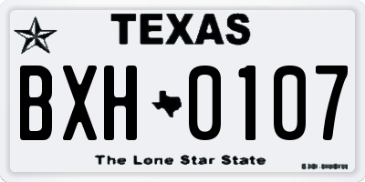 TX license plate BXH0107