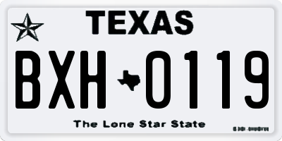 TX license plate BXH0119