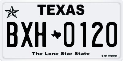 TX license plate BXH0120