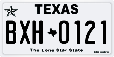 TX license plate BXH0121