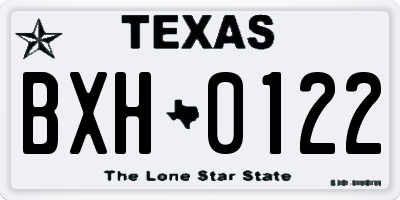 TX license plate BXH0122