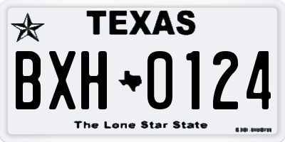 TX license plate BXH0124