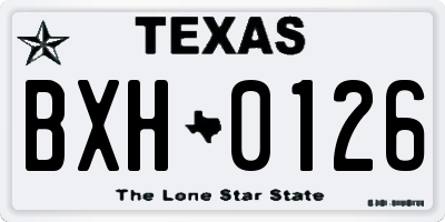 TX license plate BXH0126