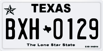 TX license plate BXH0129