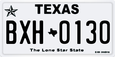 TX license plate BXH0130