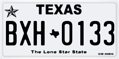 TX license plate BXH0133