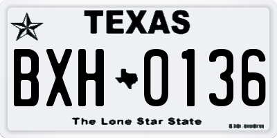 TX license plate BXH0136