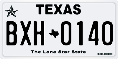 TX license plate BXH0140