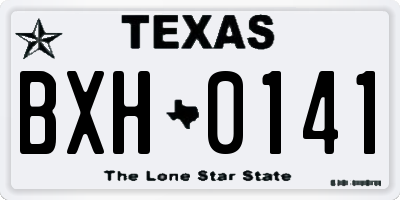 TX license plate BXH0141
