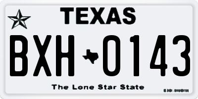 TX license plate BXH0143