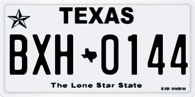 TX license plate BXH0144