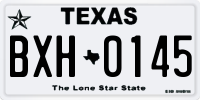 TX license plate BXH0145