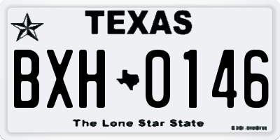 TX license plate BXH0146