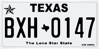 TX license plate BXH0147