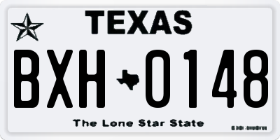 TX license plate BXH0148