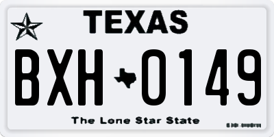 TX license plate BXH0149