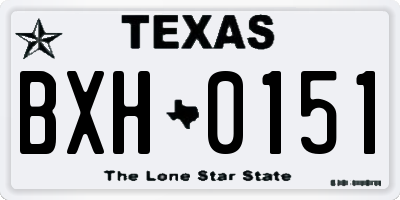 TX license plate BXH0151